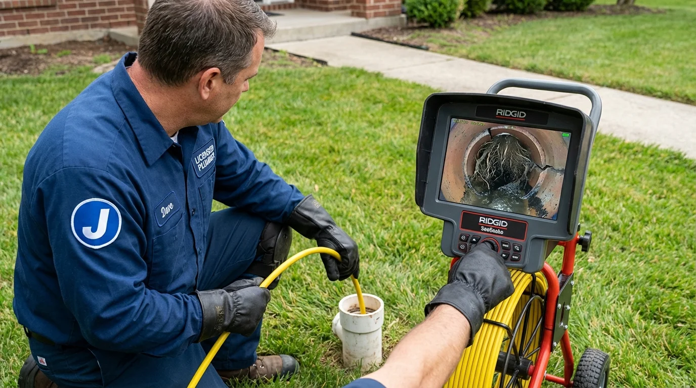 Sewer camera inspection being performed by Johns Plumbing LLC in Ruston