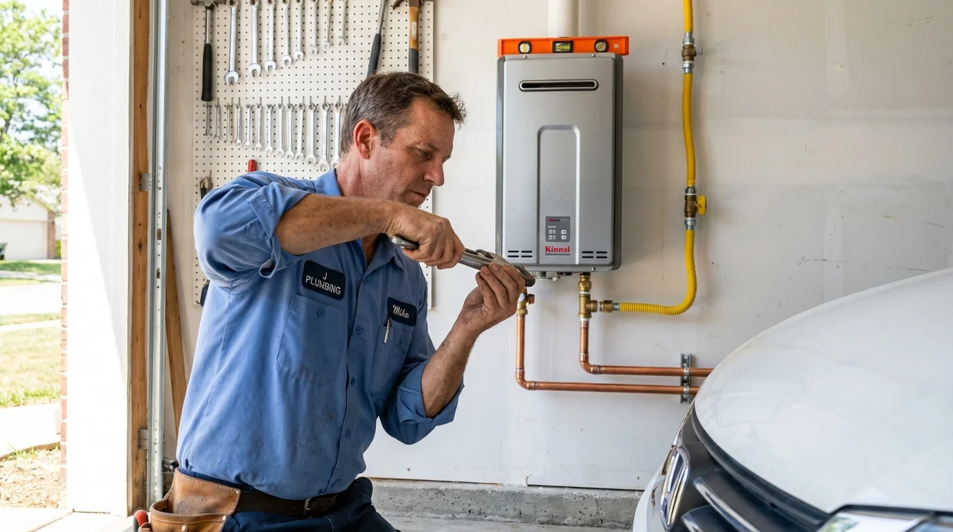 Tankless water heater installation by a Johns Plumbing LLC plumber in Ruston